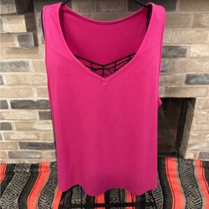 SHEIN Curve Hot Pink V-Neck Tank Top